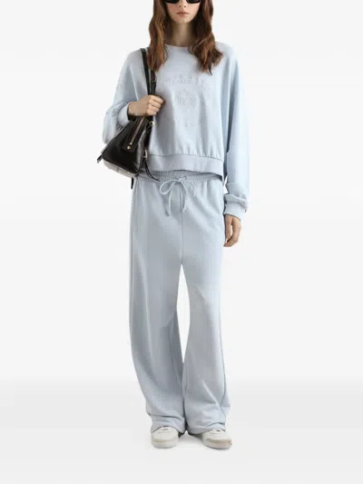 Dolce & Gabbana Drawstring Logo Track Pants In Blue