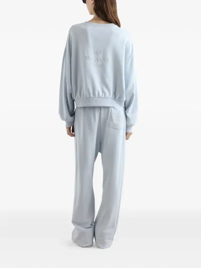 Dolce & Gabbana Drawstring Logo Track Pants In Blue