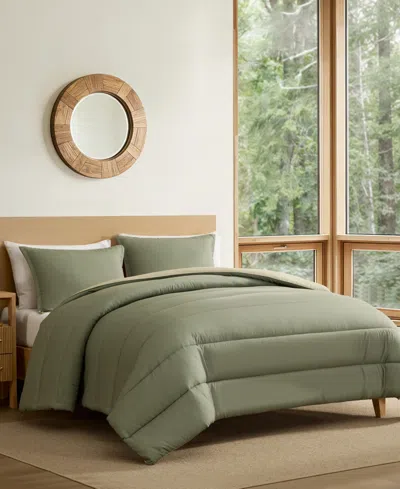 Eddie Bauer Connor Solid Channel Stitch 2-pc. Comforter Set, Twin/twin Xl In Green