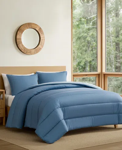 Eddie Bauer Connor Solid Channel Stitch 3-pc. Comforter Set, King In Blue