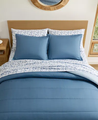 Eddie Bauer Connor Solid Channel Stitch 3-pc. Comforter Set, King In Blue