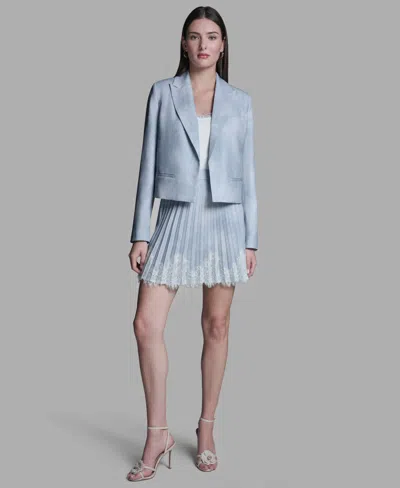 Bcbg Women's Printed Open-front Jacket In Blue