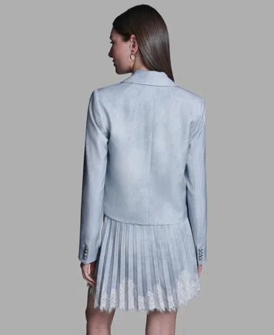 Bcbg Women's Printed Open-front Jacket In Blue