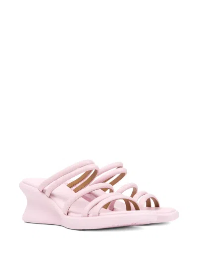 Camper Strappy Wedge Sandals In Pink