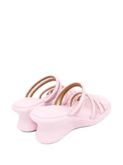 Camper Strappy Wedge Sandals In Pink