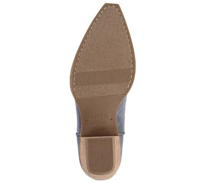 Frye And Co Womens Irlene Tall Deco Stitch Sculptural Heel Cowboy Boots In Blue