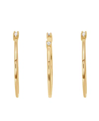 Macy's 3-pc. Cubic Zirconia Stackable Ring Set In Gold