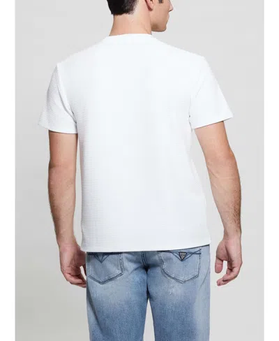 Guess Men's Textured Stripe T-shirt In White