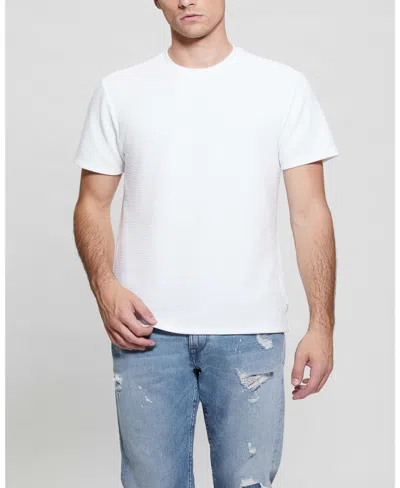 Guess Men's Textured Stripe T-shirt In White