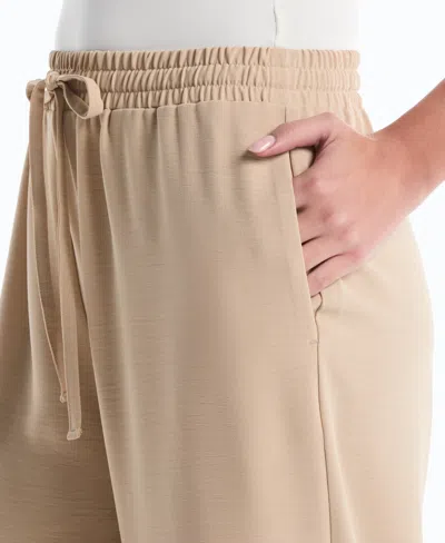Rafaella Petite Drawstring Wide-leg Pants In Neutral