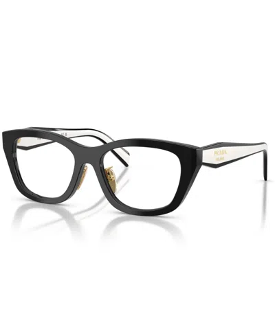 Prada 53mm Irregular Optical Glasses In Black
