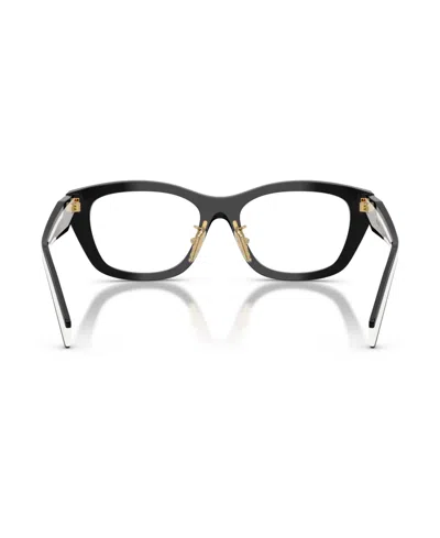 Prada 53mm Irregular Optical Glasses In Black