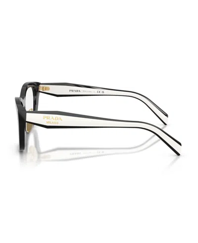 Prada 53mm Irregular Optical Glasses In Black