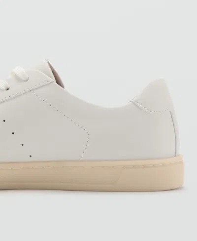 Mango Men's Leather Panel Sneakers In Neutral