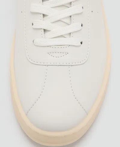 Mango Men's Leather Panel Sneakers In Neutral