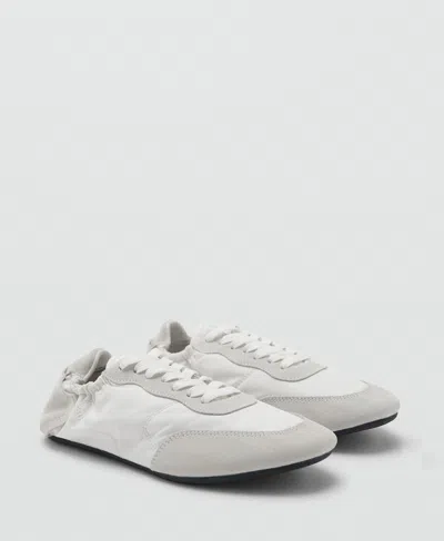 Mango Leather Sneaker In White