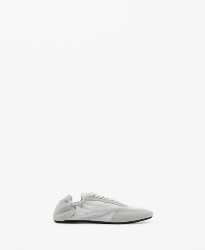 Mango Leather Sneaker In White