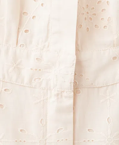 Mango Embroidered Cutwork Sleeveless Romper In White