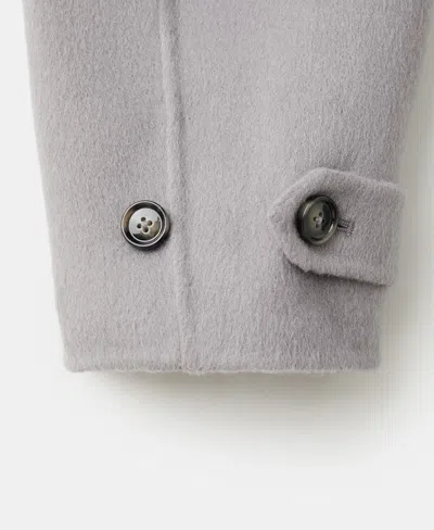 Mango Wool Funnel-neck Jacket Grey In Gray