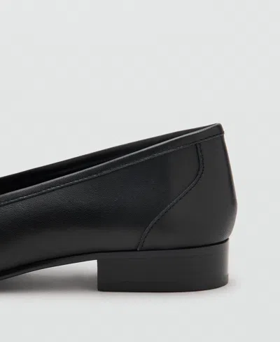 Mango Buckle Leather Loafer In Black