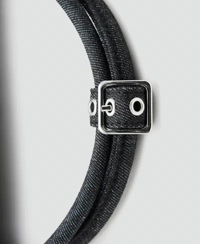 Mango Denim Shoulder Bag In Blue