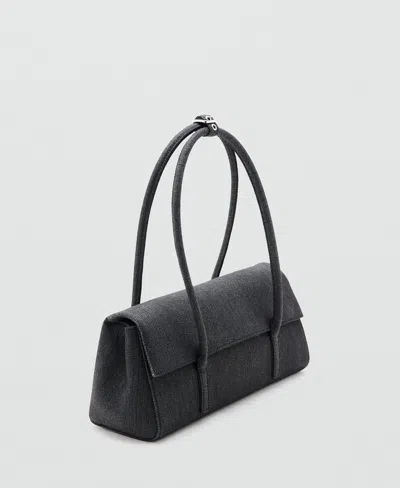 Mango Denim Shoulder Bag In Blue