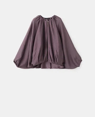 Mango Oversized Bomber Jacket Purple In Purple