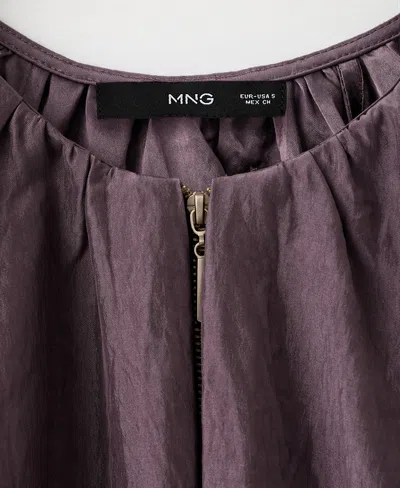 Mango Oversized Bomber Jacket Purple In Purple