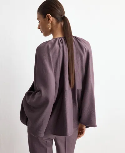 Mango Oversized Bomber Jacket Purple In Purple