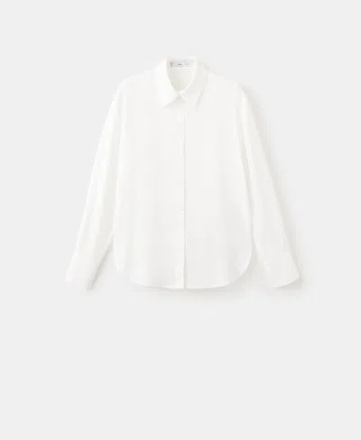 Mango Straight Button-up Shirt In White
