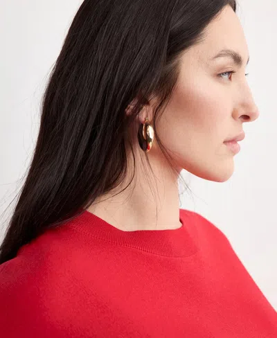 Mango Oversize Short Sleeve Sweater In Red