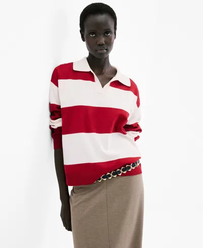 Mango Striped Polo-neck Sweater In Multi
