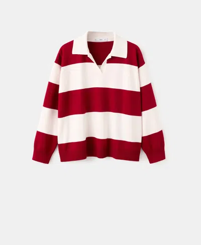 Mango Striped Polo-neck Sweater In Multi