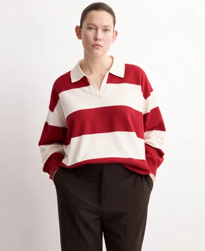 Mango Striped Polo-neck Sweater In Multi
