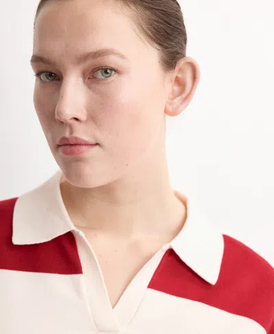 Mango Striped Polo-neck Sweater In Multi