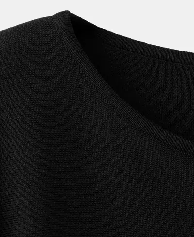Mango High-low Knit Cape In Black
