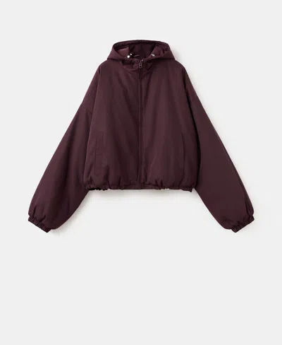 Mango Oversized Hooded Jacket In Purple