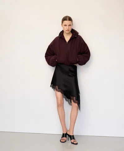 Mango Oversized Hooded Jacket In Purple
