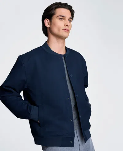 Kenneth Cole Relaxed Bomber Jacket In Blue