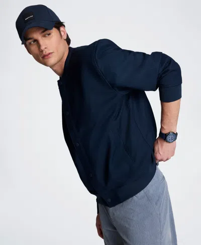 Kenneth Cole Relaxed Bomber Jacket In Blue
