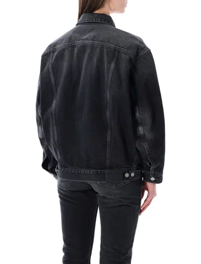 Saint Laurent Long Jacket Egg Shape Chest Side Pockets In Black