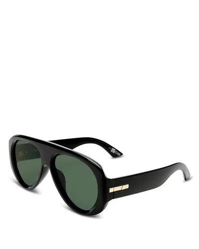 Le Specs Dream Boat 57mm Polarized Aviator Sunglasses In Green