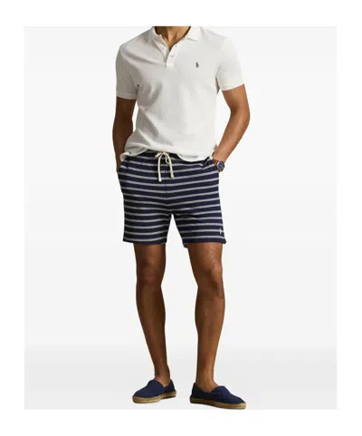 Polo Ralph Lauren Cotton Club Bar Stripe Textured Pull On Short In Blue