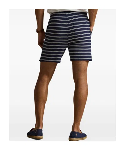 Polo Ralph Lauren Cotton Club Bar Stripe Textured Pull On Short In Blue