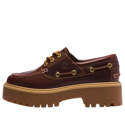 Timberland Stone Street Women S Dark Brown Platform Boat Shoe