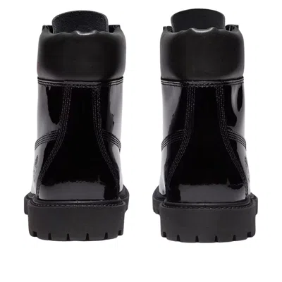 Timberland Glossy Leather Boots In Black
