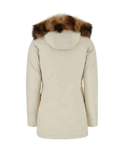 Woolrich Ivory Polyester Luxury Arctic Down Jacket In Neutral