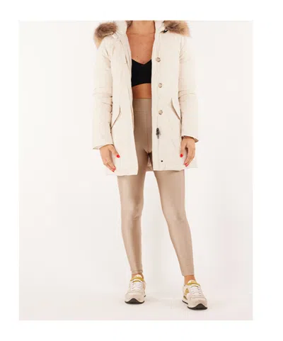Woolrich Ivory Polyester Luxury Arctic Down Jacket In Neutral