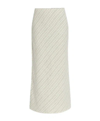 Samsoe & Samsoe Saagneta Striped Maxi Skirt In White