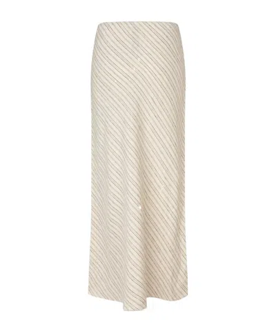 Samsoe & Samsoe Saagneta Striped Maxi Skirt In White